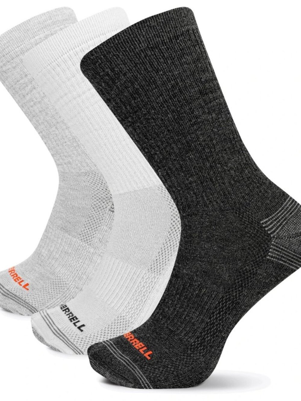 Merrell Recycled Everyday Socks Crew Length 3-Pairs M/L for Men's Shoe Size 9-12